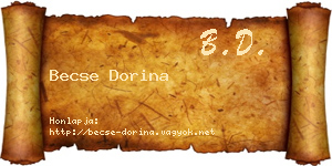 Becse Dorina névjegykártya
